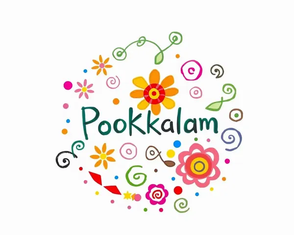 Whimsical Hand-Painted Pookkalam Design in Pastel Colors