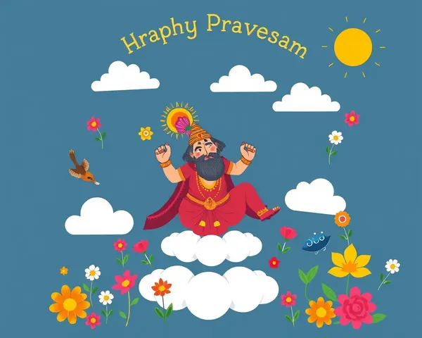 Whimsical Hindu God or Goddess in Graha Pravesam Invitation Design