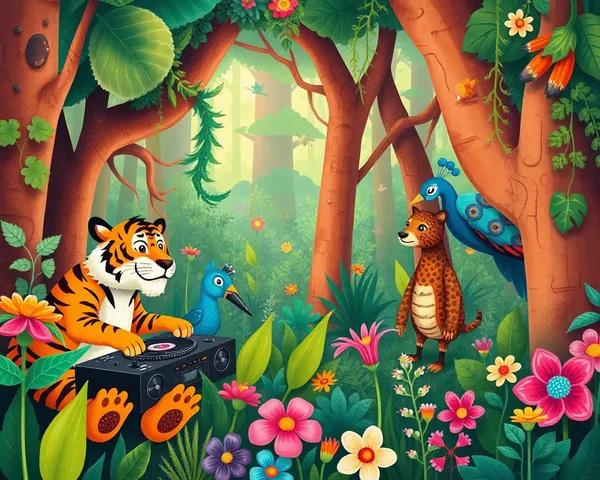 Whimsical Hip-Hop Loving Animals in Mystical Forest