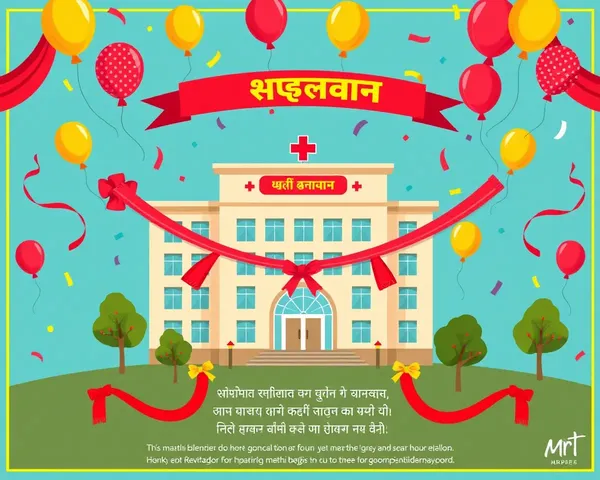 Whimsical Hospital Opening Invitation Card in Marathi
