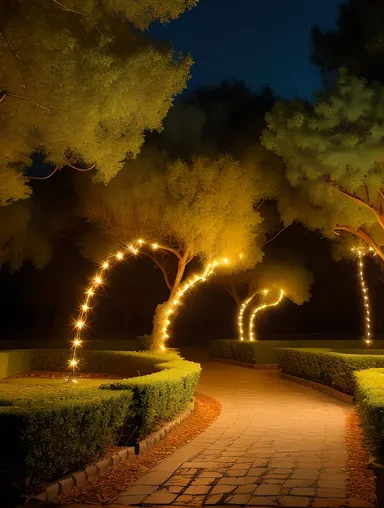 Whimsical Kamdev Wallpaper with Magical Forest and Twinkling Lights