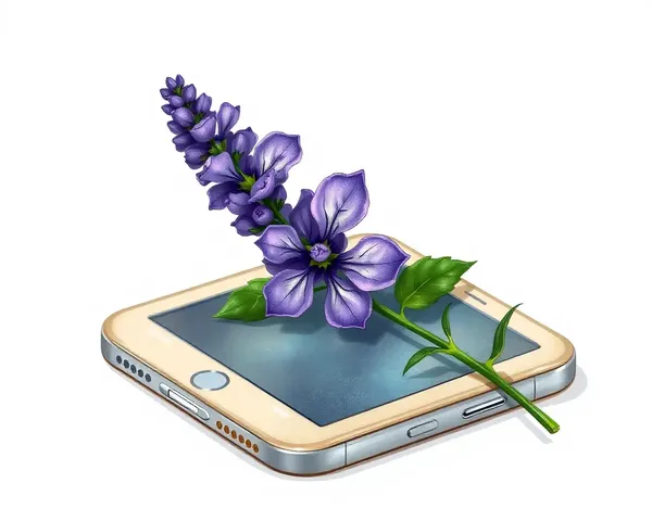 Whimsical Lavender Flower on Vintage iPhone