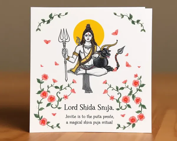 Whimsical Lord Shiva and Nandi Illustration Invitation Card
