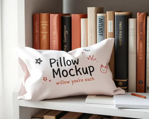 Whimsical Pillow Pouch Mockup with Hand-Drawn Design and Pastel Colors