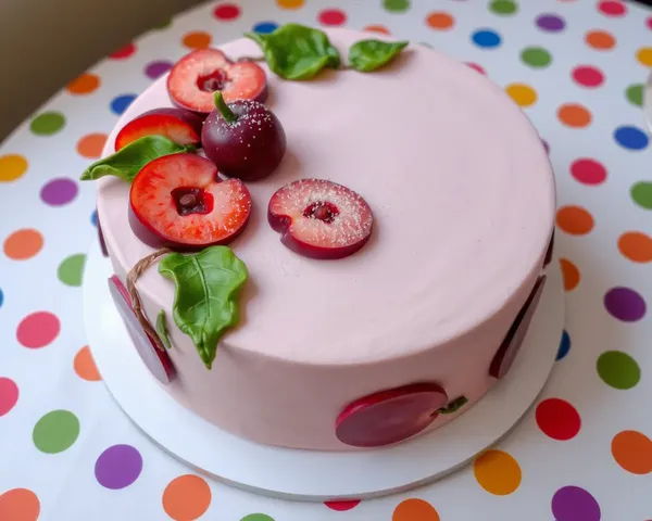 Whimsical Plum Cake with Fondant Slices and Glitter
