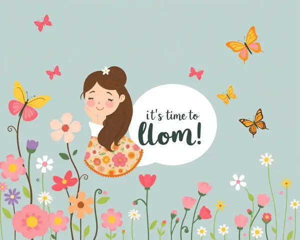 Whimsical Puberty Invitation with Blooming Flowers and Butterflies