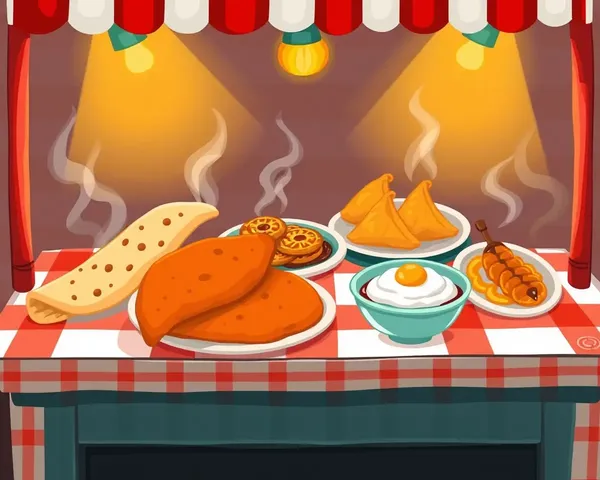 Whimsical Punjabi Street Food Stall with Colorful Delights