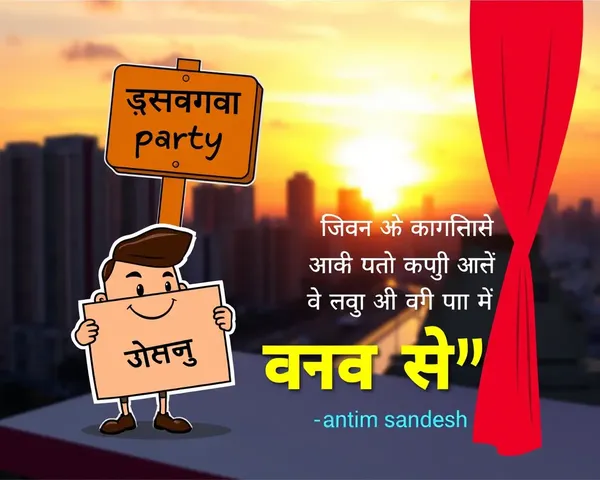 Whimsical Retirement Party Invitation in Marathi with Cartoon Character
