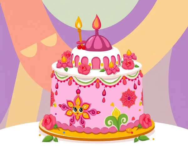Whimsical Shubh Ravivar-Themed Cake with Intricate Designs