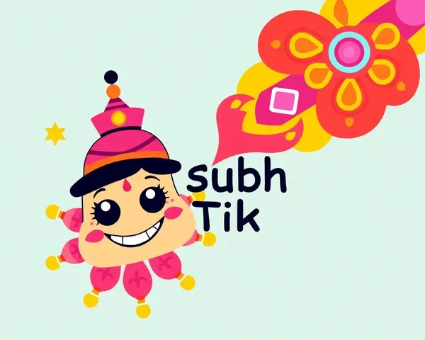 Whimsical Shubh Tilak Cartoon Design Poster