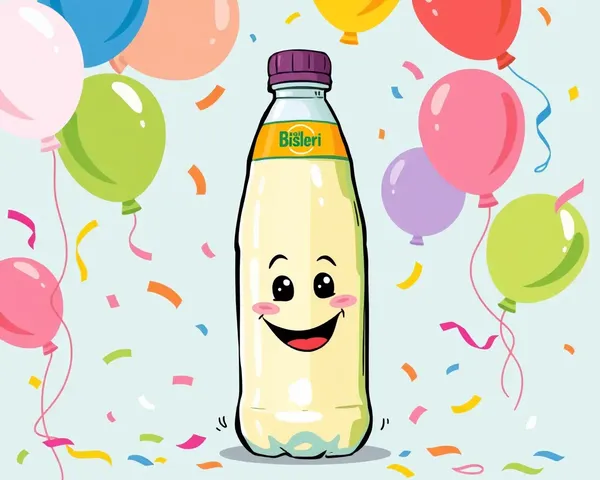 Whimsical Smiling Bisleri Water Bottle Illustration PNG