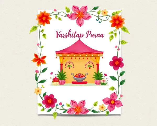 Whimsical Varshitap Parna Surrounded by Flowers and Vines