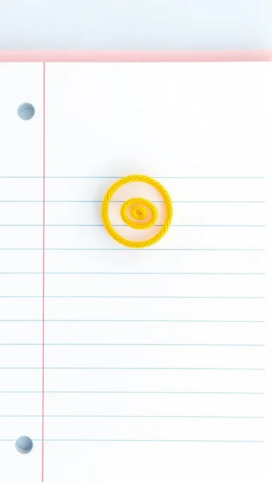 Whimsical Yellow Spiral Pattern on Notepad with Delicate Lines