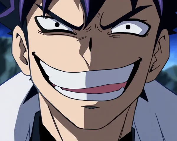 Wicked Grin of Anime Villainous Scheme