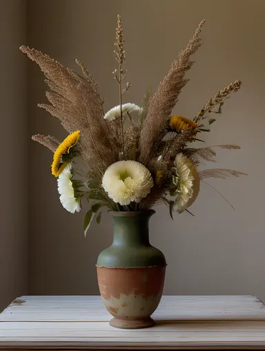Wilted Flowers in Dark Background