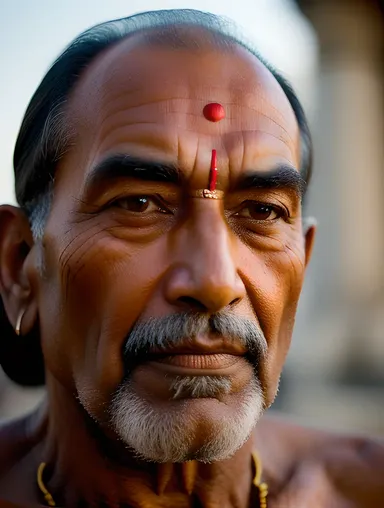Wisdom in Sadhu's Eyes Candlelit Temple Wallpaper HD