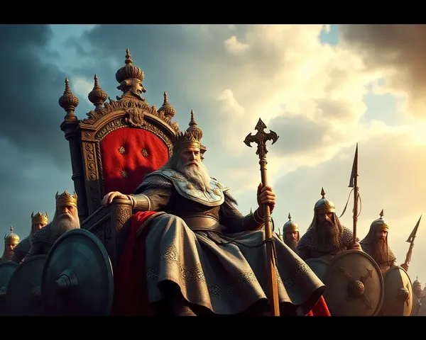 Wise Viking King Rules Kingdom from 4K Throne with Scepter