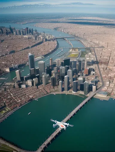 XX Com Drone Captures Futuristic Cityscape Aerial Footage