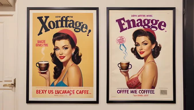XX Emage Pin-Up Poster in Trendy Coffee Shop