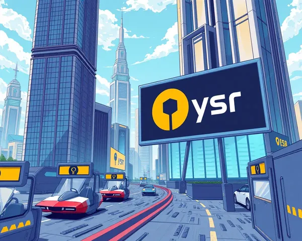 YSR Logo Dominates Futuristic City Skyline Display