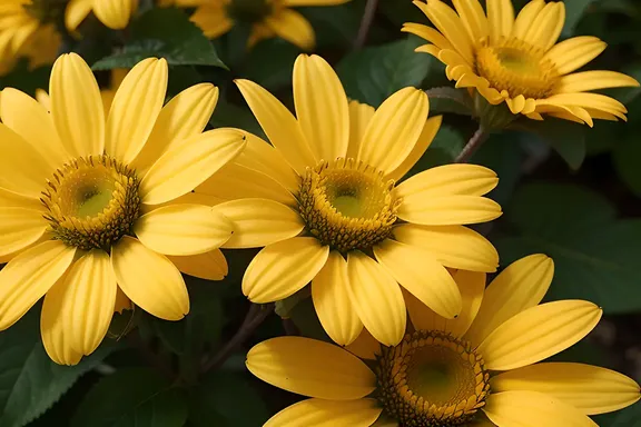 Yellow Flowers Blooming in Full Yellow