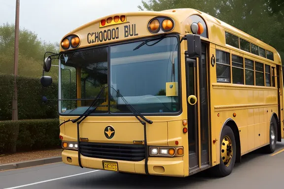 Yellow School Bus with Yellow Wheels