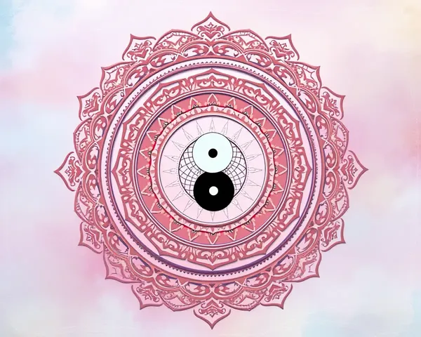 Yin Yang Nestled in Delicate Filigree Mandala