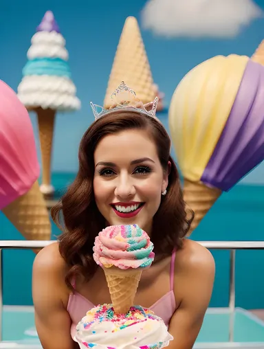 Young Aunty Photo: Whimsical Tutu and Ice Cream Fun