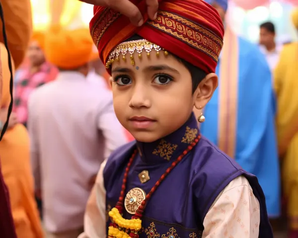 Young Boy Wears Khakhra in Traditional Punjabi Festival
