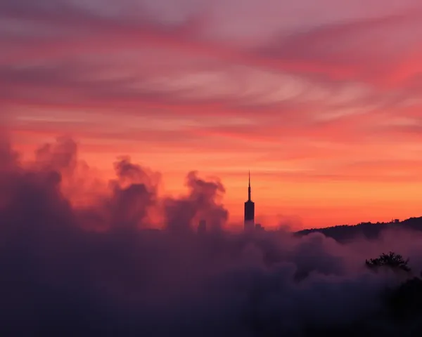 iPhone Cityscape Sunset with Smoke Wallpaper