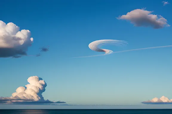 yyyy-Shaped Cloud Drifts Across Blue Sky