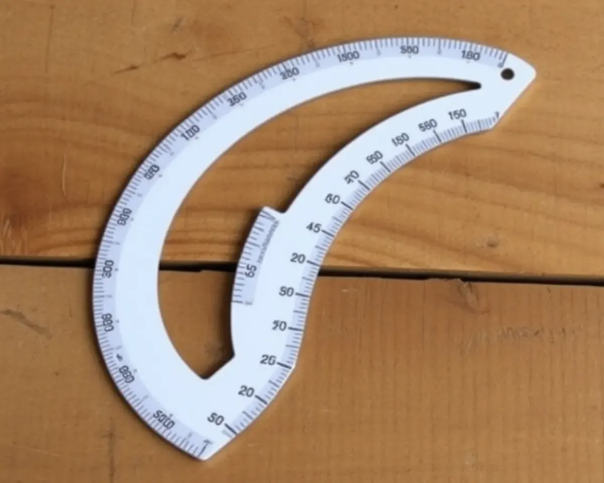 360 Degree Protractor on Wooden Background with Rustic Texture