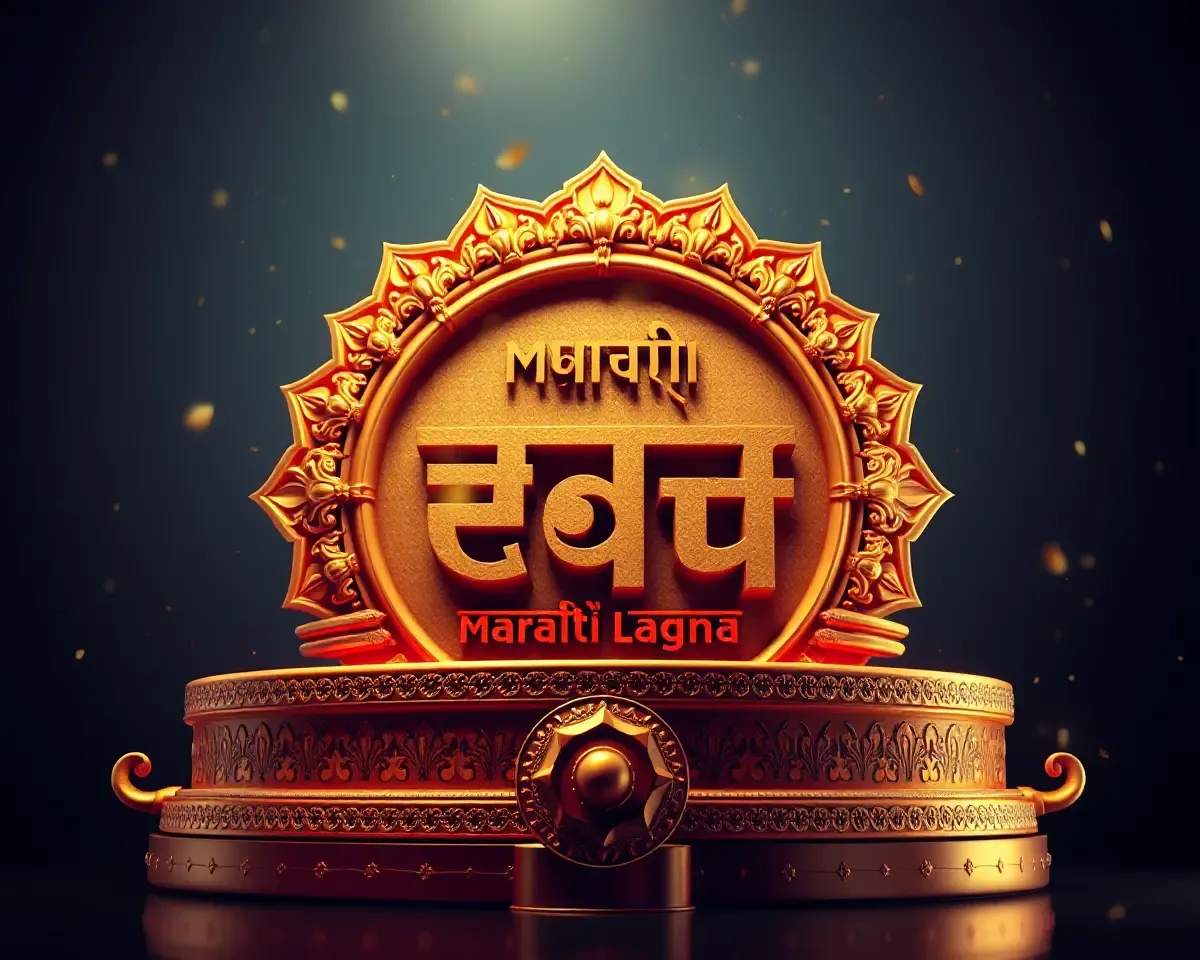 3D-Rendered Regal Marathi Lagna Banner with Intricate Details