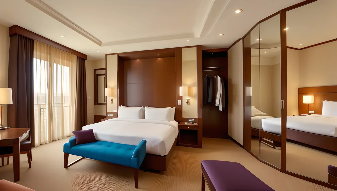 AI Wardrobe for Guests in Futuristic Hotel Room