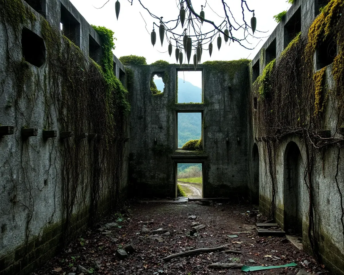 Abandoned and Ruined CSC Mohar with Vines and Moss