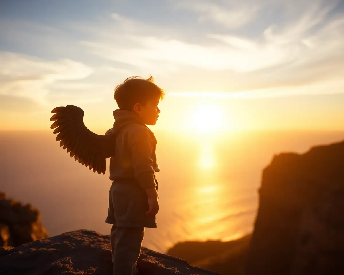 Adventurous Boy with Wing Earring