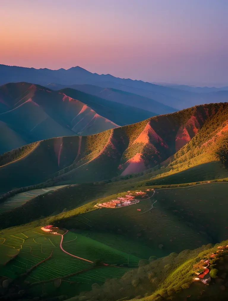 Ahobilam Sunset: Breathtaking Panoramic View of Hills and Sky