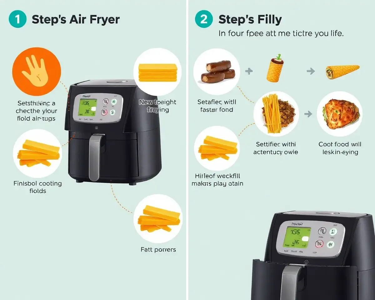 Air Fryer Interface Settings and Options Illustrated