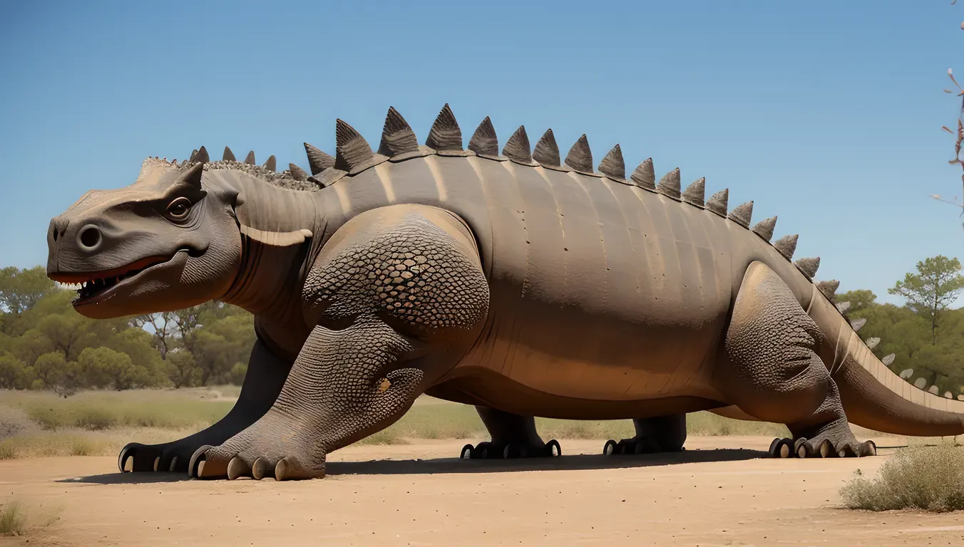 Ancient Stegosaurus Lies Down with Weathered Plates and Spikes