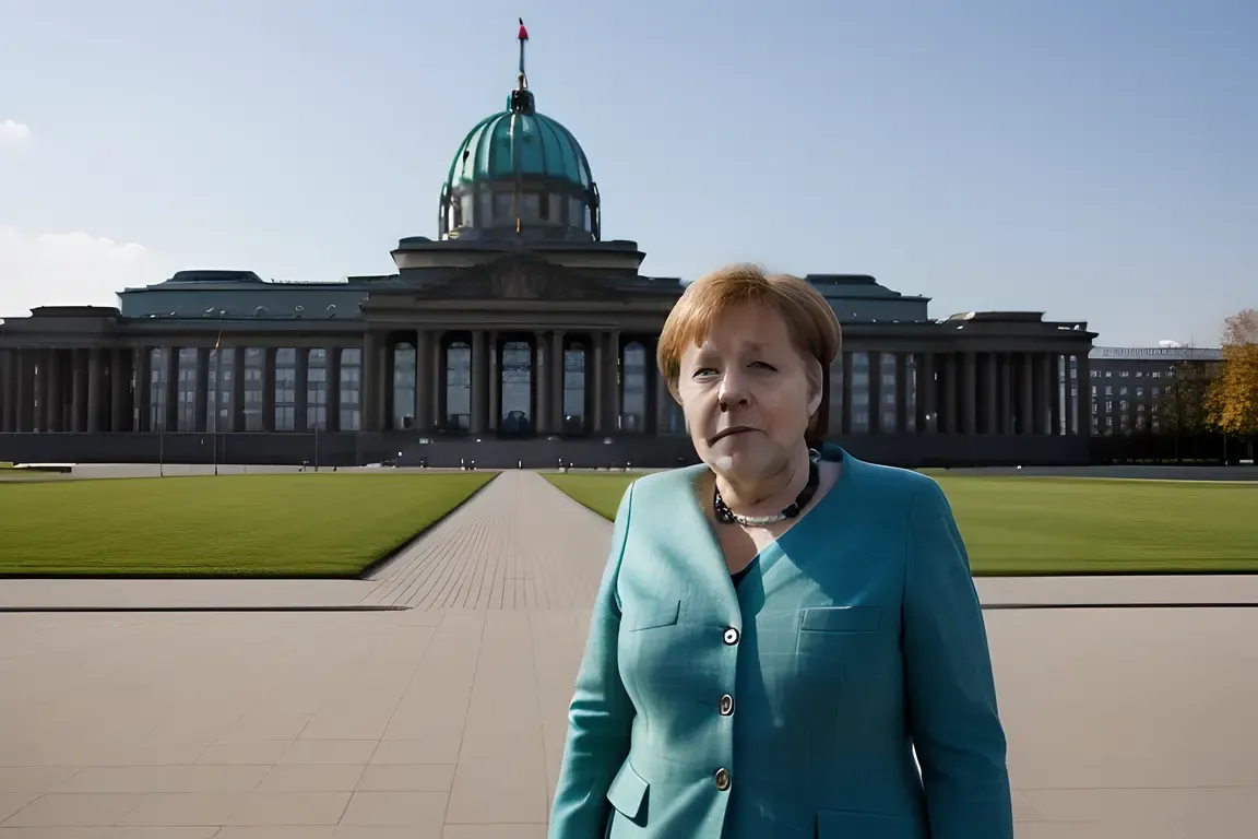 Angela Merkel, German Chancellor, Standing in Front of Parliament