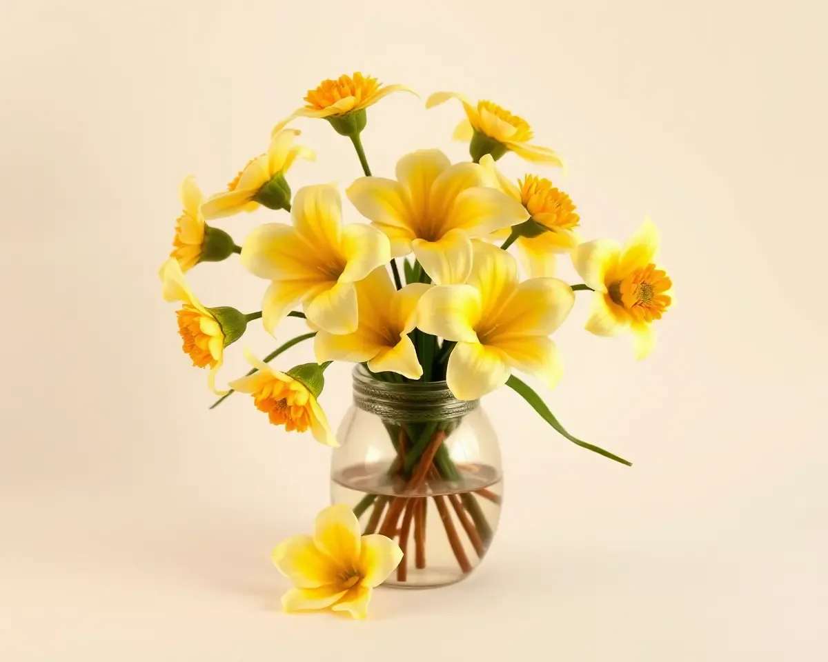 Artful Poo Malai Flower Vase Still Life PNG