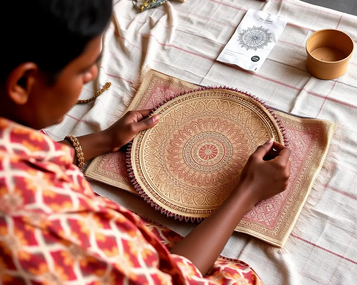 Artisan crafts beautiful sakharpuda patrika with intricate designs.