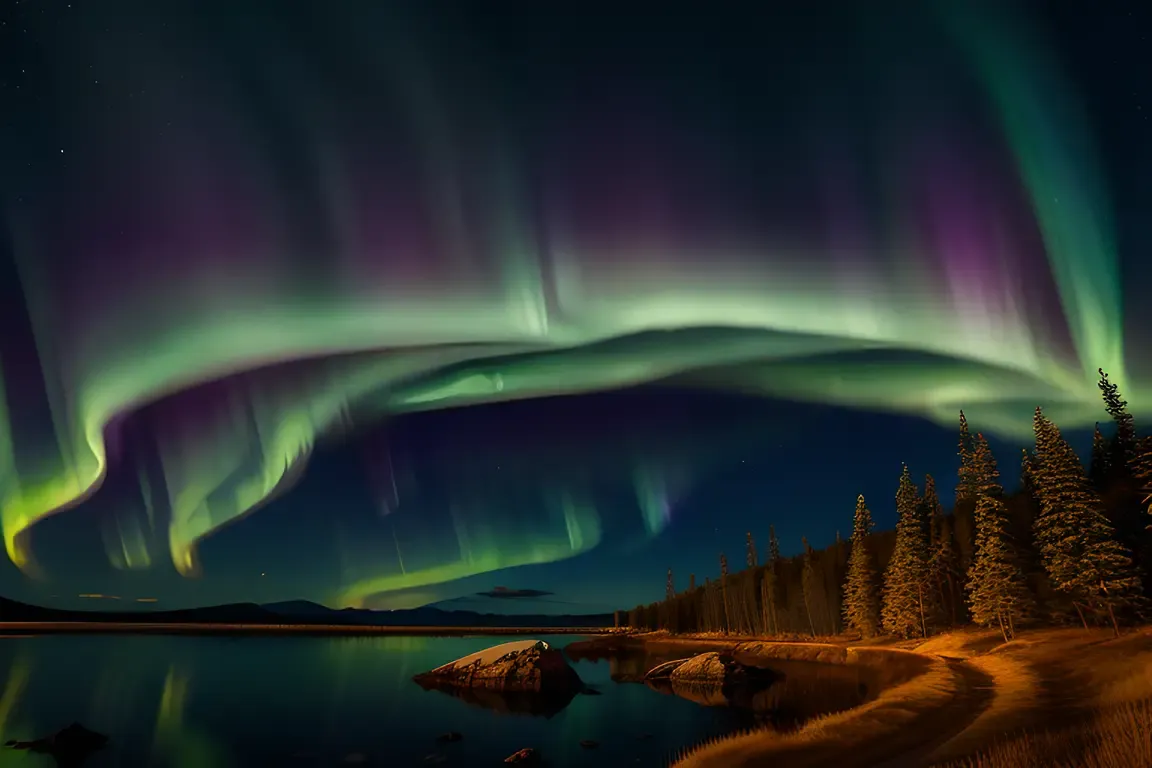 Aurora Borealis with Yyyyyy Colors and Stars