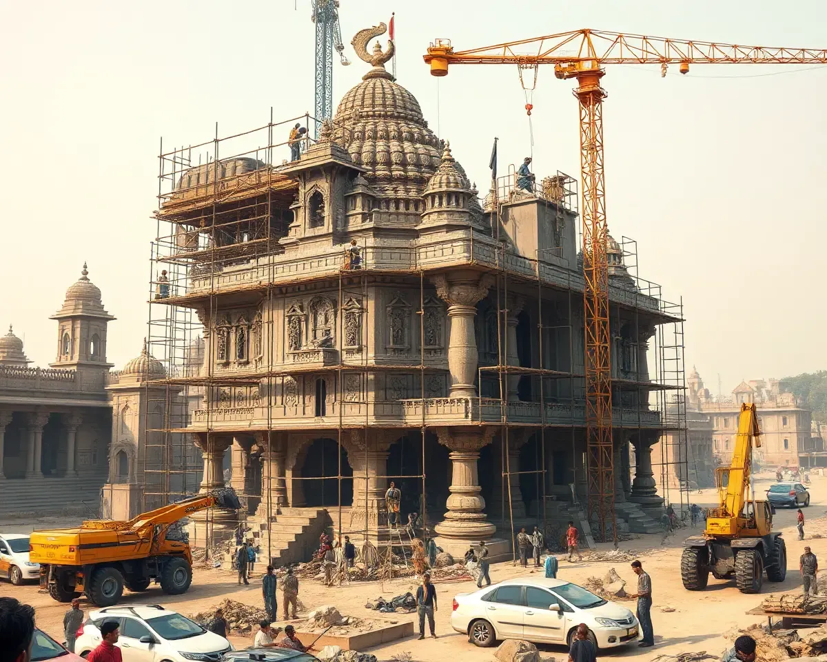 Ayodhya Mandir PNG: Construction of Ram Mandir in Progress