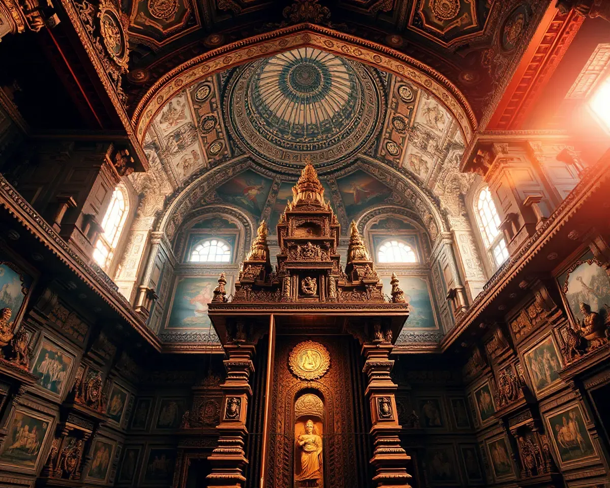 Ayodhya Mandir PNG: Ornate Interior of Ram Mandir Temple