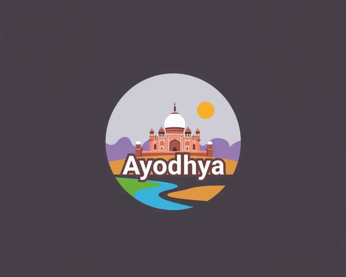 Ayodhya Tourism Board Logo with Iconic Landmarks