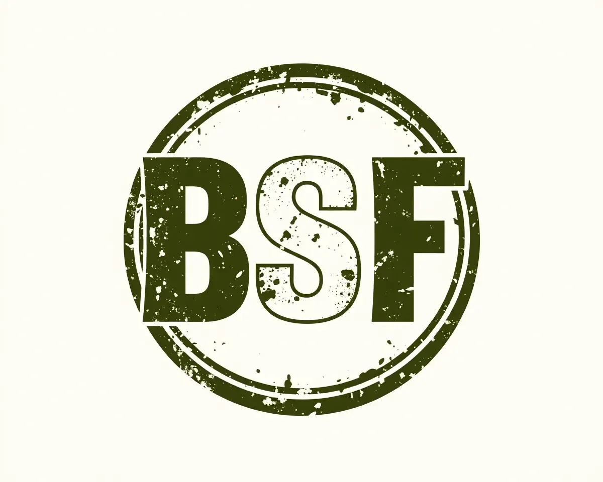 BSF Logo HD: Vintage Distressed Design with Earthy Tones