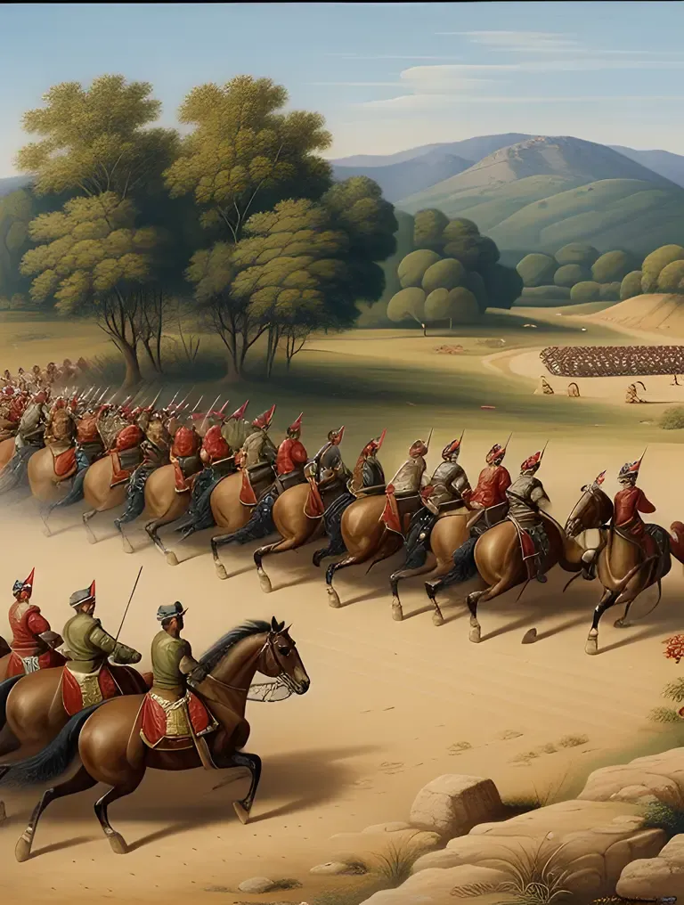 Bajirao Leads Troops into Battle against Mughal Empire