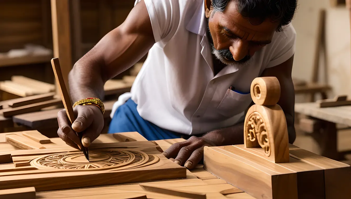 Baniya Crafts Intricate Wooden Carving with Care