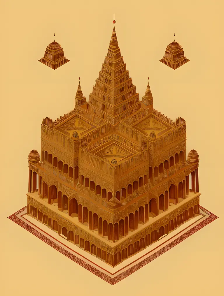 Baudhayana Sulba Sutra with Geometric Shapes and Desert